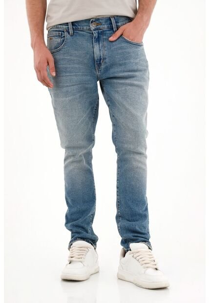 Tennis Jean Nudy Tiro Medio Azul Con Textura Suave Para Hombre