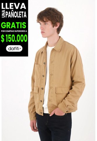 Tennis Cazadora De Corte Recto Con Bolsillos Frontales En Algodón Camel Para Hombre Tennis
