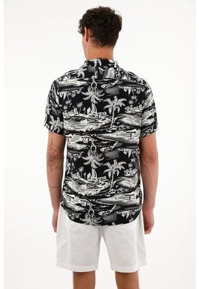 Tennis Camisa Tipo Bowling Estampada Para Hombre