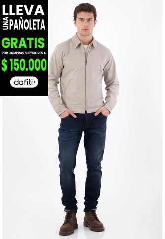 Tennis Abrigo Fit Recto Con Cuello Camisero Limpio De Algodón Beige Para Hombre Tennis