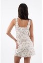 Tennis Falda Corta Para Mujer En  Marfil Fit Evasé Con Calado Floral de Tennis