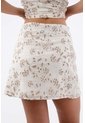 Tennis Falda Corta Para Mujer En  Marfil Fit Evasé Con Calado Floral de Tennis