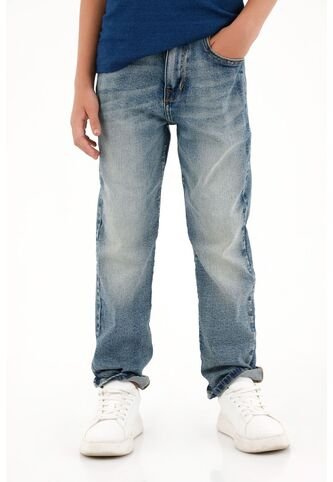 Jean Recto Tono Medio Con Realce En Las Costuras Para Niño Tennis