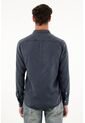 Tennis Camisa Clásica Manga Larga Azul Para Hombre de Tennis