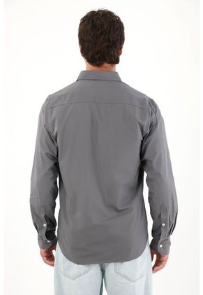 Tennis Camisa Clásica Manga Larga Gris Para Hombre