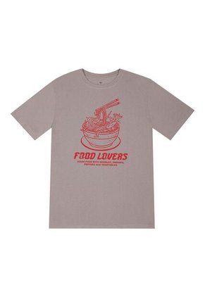 Tennis Camiseta Gris Con Estampado Frontal Para Hombre