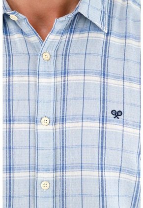 Camisa Con Diseño A Cuadros Azul Para Hombre