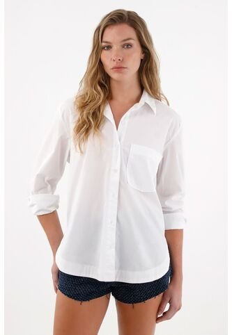 Tennis Camisa Amplia En 100% Algodón Blanca Para Mujer Tennis