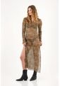 Vestido Largo Traslúcido Animal Print Para Mujer de Tennis
