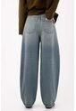 Tennis Jean Wide Leg Con Costuras Curvas En Algodón Azul Para Mujer de Tennis