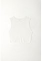 Tennis Camiseta Crop Manga Sisa Blanca De Silueta Amplia Para Mujer de Tennis
