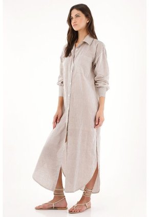 Tennis Camisa Larga Con Estampado De Rayas Para Mujer