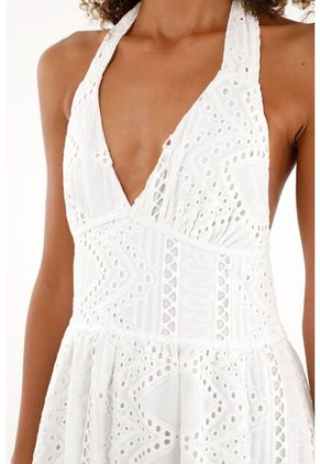 Tennis Vestido Largo En Ojalillo Crudo Para Mujer