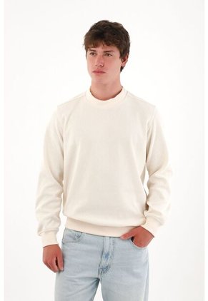 Buzo Manga Larga En Tela Afelpada Crudo Para Hombre