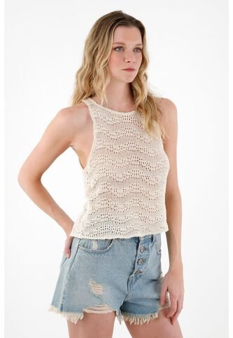 Tennis Camiseta Crudo De Tejido Abierto Para Mujer Tennis