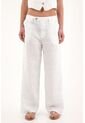 Tennis Pantalón Wide Leg Blanco En 100% Lino Para Mujer de Tennis