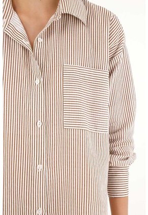 Tennis Camisa Larga Con Estampado De Rayas Para Mujer