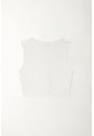 Tennis Camiseta Crop Manga Sisa Blanca De Silueta Amplia Para Mujer de Tennis