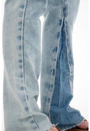 Tennis Jean Recto Tiro Medio Azul Para Mujer