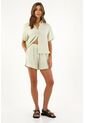 Tennis Bermuda Tiro Alto En Lino Para Mujer de Tennis