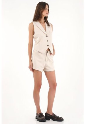 Tennis Chaleco En Tela Suede Crudo Para Mujer