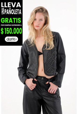 Tennis Chaqueta En Cuero Sintético Negra De Silueta Amplia Para Mujer Tennis