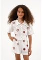 Camisa Con Bordado De Flores Para Niña de Tennis
