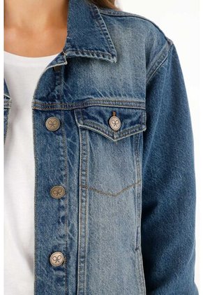 Tennis Chaqueta Azul En Denim Para Mujer