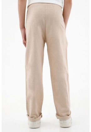 Pantalón Recto Con Pretina Elástica Café Para Niño