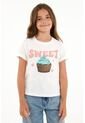 Camiseta Crudo Estampada Para Niña de Tennis