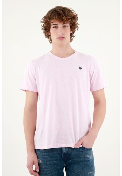Camiseta Rosada Con Mini Detalle Para Hombre