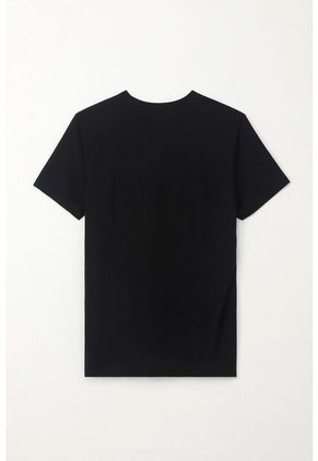 Tennis Camiseta Básica Con Mini Print Negra Para Hombre