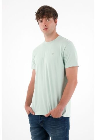 Tennis Camiseta Manga Corta En 100% Algodón Verde Para Hombre Tennis