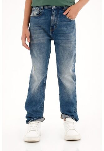 Jean Recto Azul Tiro Medio Para Niño Tennis