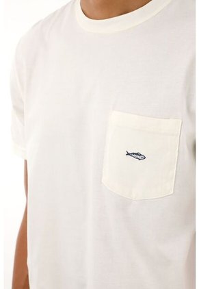 Tennis Camiseta Crudo Con Bolsillo De Parche Para Hombre