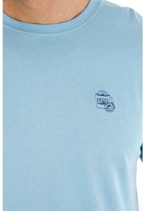 Tennis Camiseta Azul Básica Estampada Para Hombre
