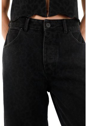 Tennis Jean Horseshoe Con Diseño Animal Print Negro Para Mujer