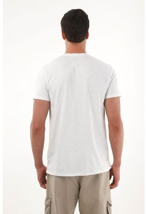 Tennis Camiseta De Cuello Neru Blanca Para Hombre
