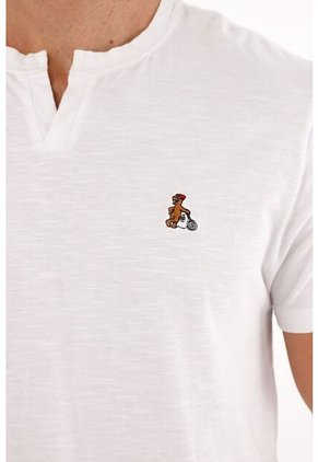 Tennis Camiseta Blanca Con Abertura En V Para Hombre