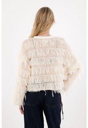 Tennis Buzo Con Detalles De Flecos Crudo Para Mujer