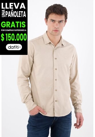 Tennis Camisa Regular Fit Con Logo Bordado En Algodón Beige Para Hombre Tennis