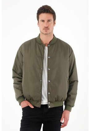 Chaqueta Bomber Fit Verde Para Hombre