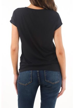 Tennis Camiseta Cuello Redondo Negra Para Mujer