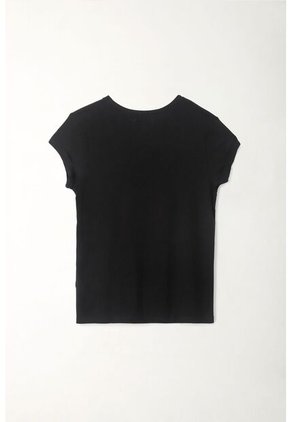 Tennis Camiseta Cuello Redondo Negra Para Mujer