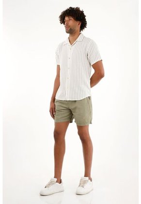 Camisa Con Diseño A Rayas Verde Para Hombre