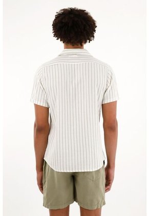 Camisa Con Diseño A Rayas Verde Para Hombre