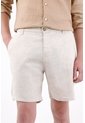 Tennis Bermuda Chino Con Textura Natural En Lino Beige Crudo Para Hombre de Tennis