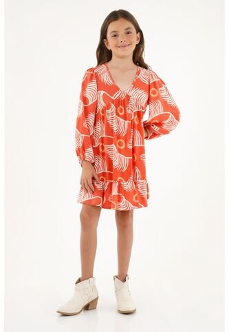 Vestido Naranja Para Niña Tennis