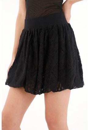 Tennis Falda Corta Abombachada Negra Para Mujer