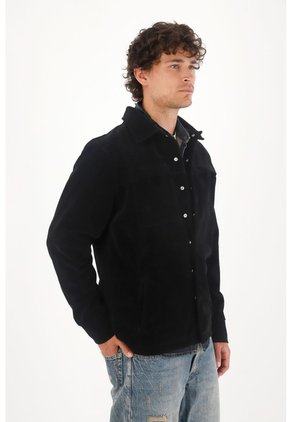 Tennis Chaqueta En Gamuza Sintética Negra Para Hombre